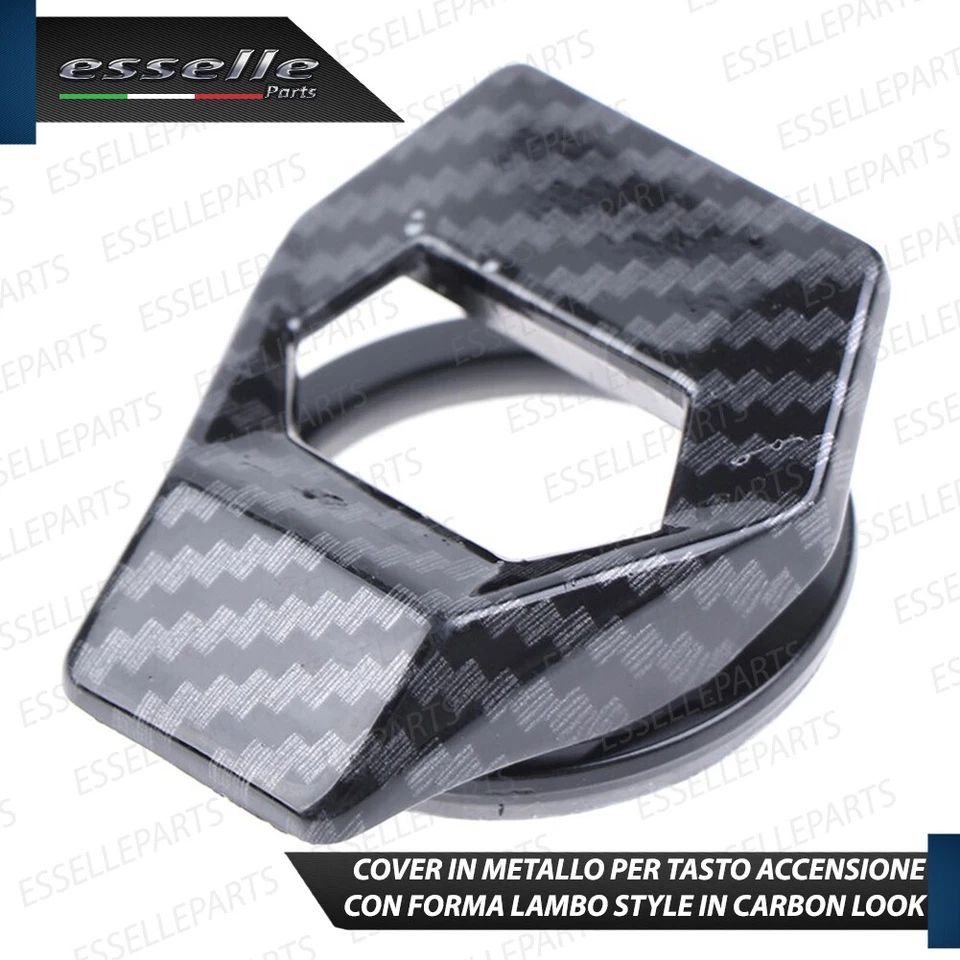 COVER PULSANTE TASTO ACCENSIONE MERCEDES CLASSE E W214 LAMBO STYLE CARBON LOOK - Immagine 3 di 4