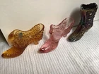 Fenton Glass Shoes And Carnival Glass Boot