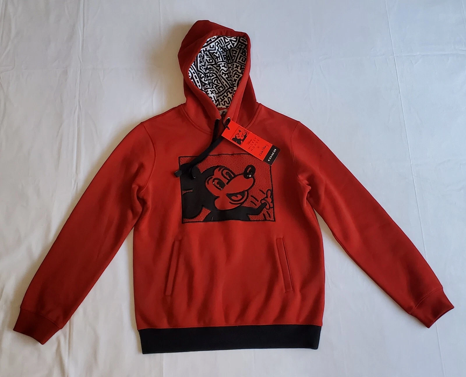 FELPA CON CAPPUCCIO PAILLETTES COACH X DISNEY MICKEY MO KEITH HARING DONNA TAGLIA M