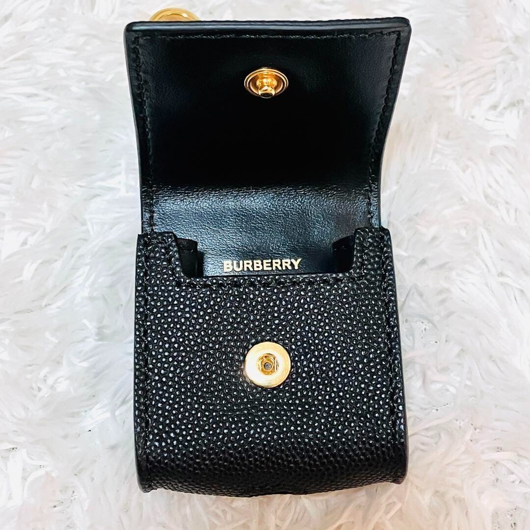 BURBERRY TB Logo airpods case Earphone case Leather Black BURBERRY TB Logo airpods case Earphone case Leather Black