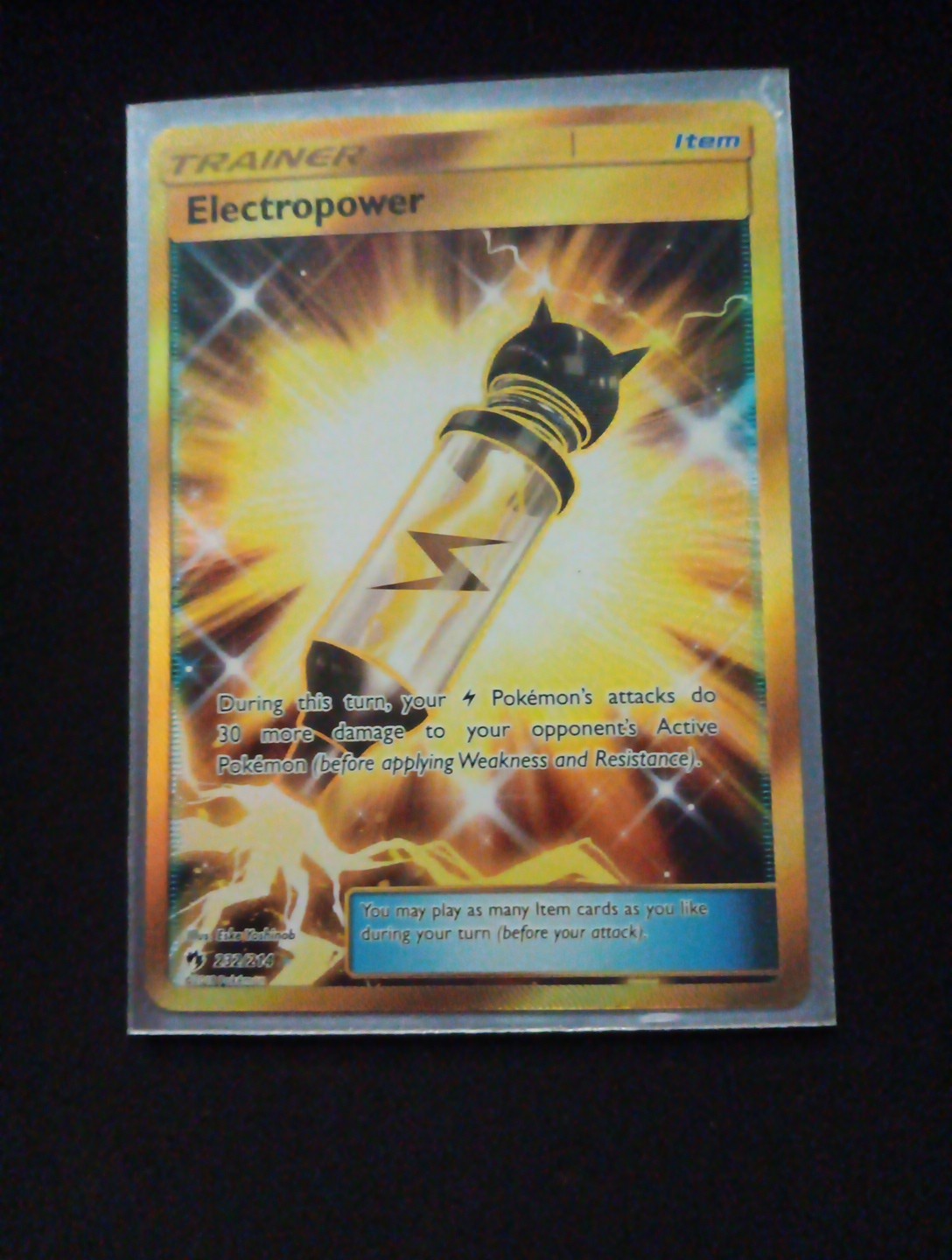Electropower - 232/214 - Secret Rare Sun & Moon: Lost Thunder Pokemon NM 2018