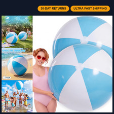 2 Pcs 60" Giant Inflatable Beach Balls - Jumbo Pastel Macaron Pool Float for Sum