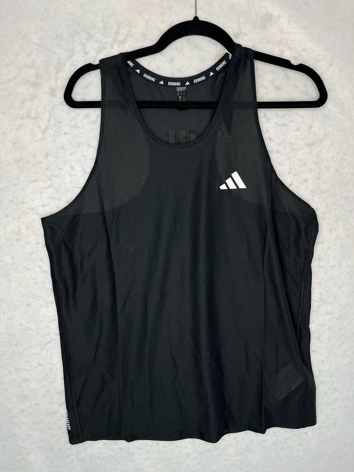 Adidas OTR B Tank Shirt Small Black Reflective Running Top Aeroready New Tags - Image 2 of 4
