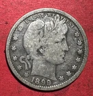 1899 US Barber SILVER Quarter "Philadelphia" Mint! "LIBERTY" Shows! FINE Details