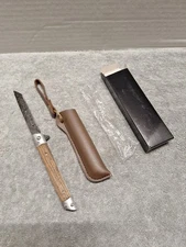 Brown 4 Blade Pocket Knife W/Brown Leather Sheath. Unbranded(NEW)SEE DESCRIPTION