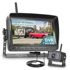 Wireless Backup Camera for RV, 7" IPS Monitor Kit AHD Rear View Camera 