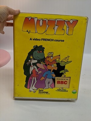 Muzzy Video French Course VHS/CASSETTE KIT BBC EARLY ADVANTAGE PROGRAM 1988 NOS
