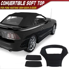 Convertible Soft Top with Plastic Window Black for Ford Mustang 1994-2004 2 Door