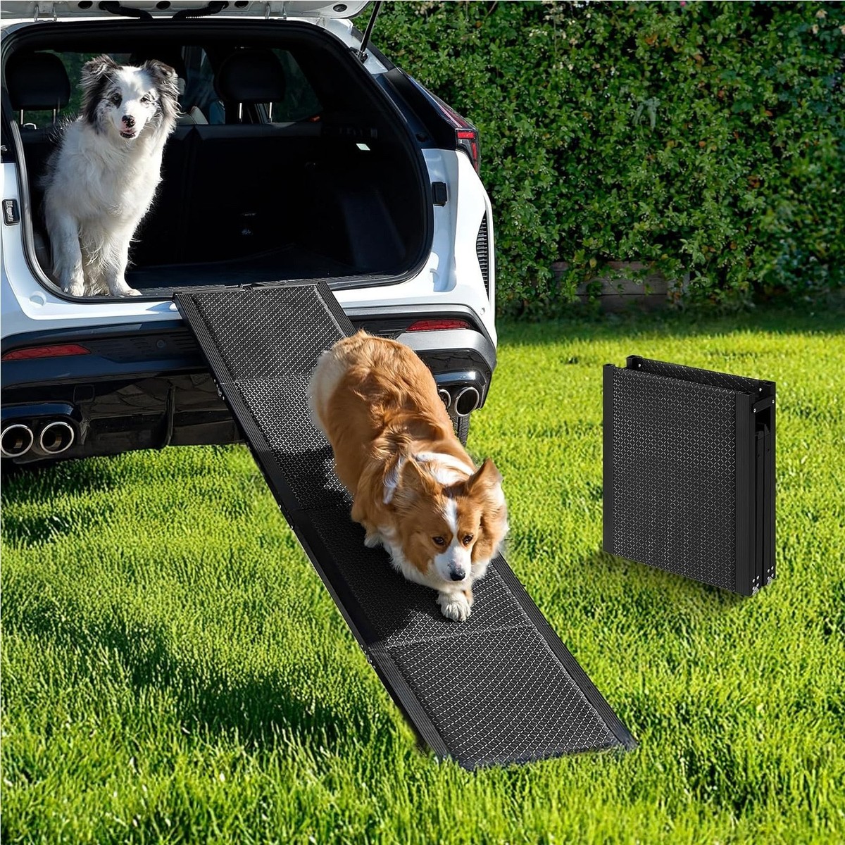 Dog Steps For High Bed Folding Dog Ramp For Large Dogs – Adjustable Pet ...
