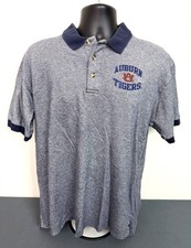 Vintage Auburn Tigers Polo Embroidered Gray Blue Size Large