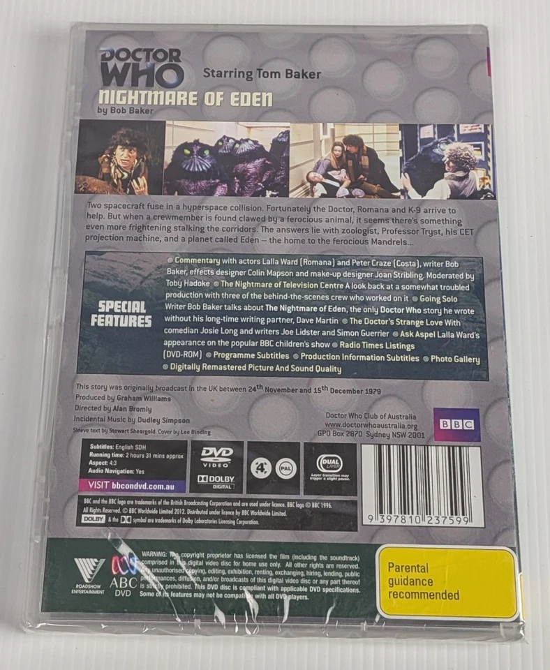 Doctor Who: Nightmare Of Eden The Tom Baker Years 1974-81 R4 DVD NEW & SEALED! - image 2 of 2