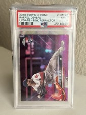 Rafael Devers PSA 9 Rookie Card 2018 Topps Chrome Update #HMT23 Pink Refractor. rookie card picture