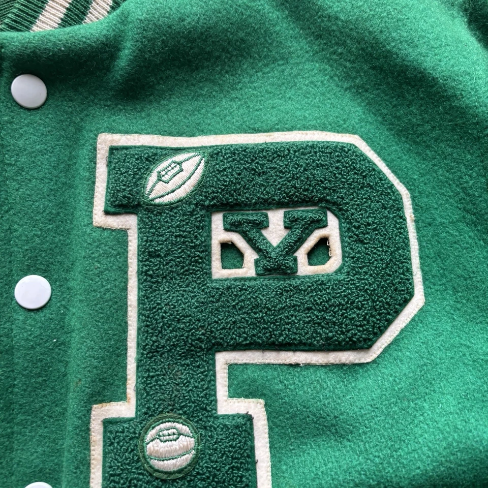 1950-е 60-е Wilson Varsity Letterman's куртка размер 40 США Virginia зеленый шерсти - Изображение 2 из 4