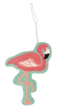 C & F Enterprises Pink Flamingo Beaded Christmas Holiday Ornament 6.5 Inches
