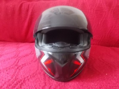 ++TOP SQ MOTORRADHELM-STREETFIGHTER-PLUS GETÖNTES VISIER++GR.XL-MATSCHWARZ-ROT++