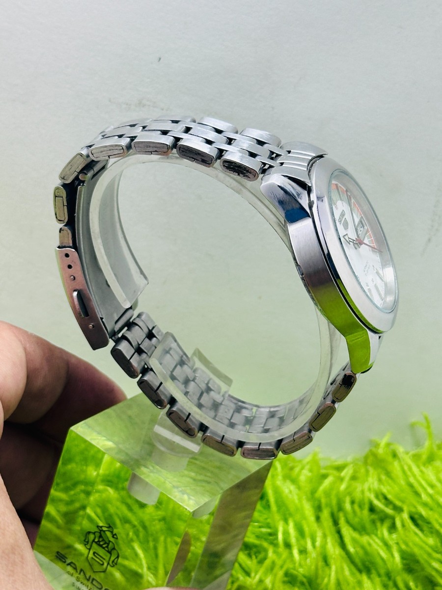 Vintage Seiko 5 7S26-02W0 Racer White Dial Automatic 21 J Day/Date