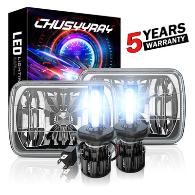 Fits Chevy Malibu 78-1981 Chevette Corvette DOT Pair 5X7'' 7x6 LED Headlight DRL
