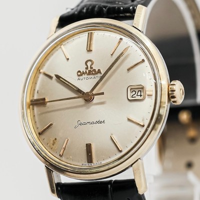 *Vintage 1960s* OMEGA Seamaster Cal.562 Automatic Date Gold Swiss Made 34mm Mens