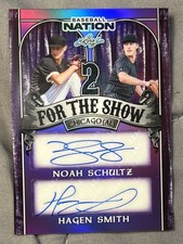 2025 Leaf Baseball Nation Noah Schultz / Hagen Smith Auto Purple /8