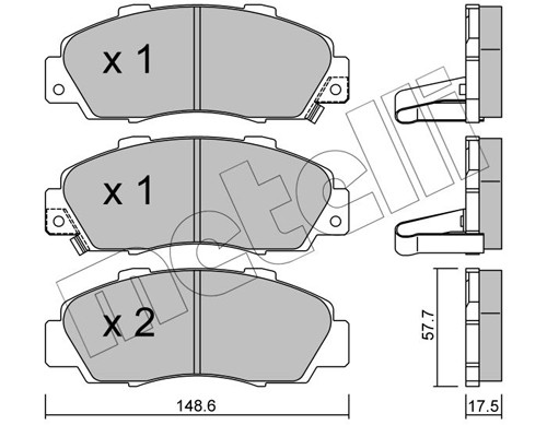 BRAKE PAD SET DISC BRAKE 22-0298-0 FOR HONDA NSX/Convertible SHUTTLE LEGEND/II - Picture 2 of 6