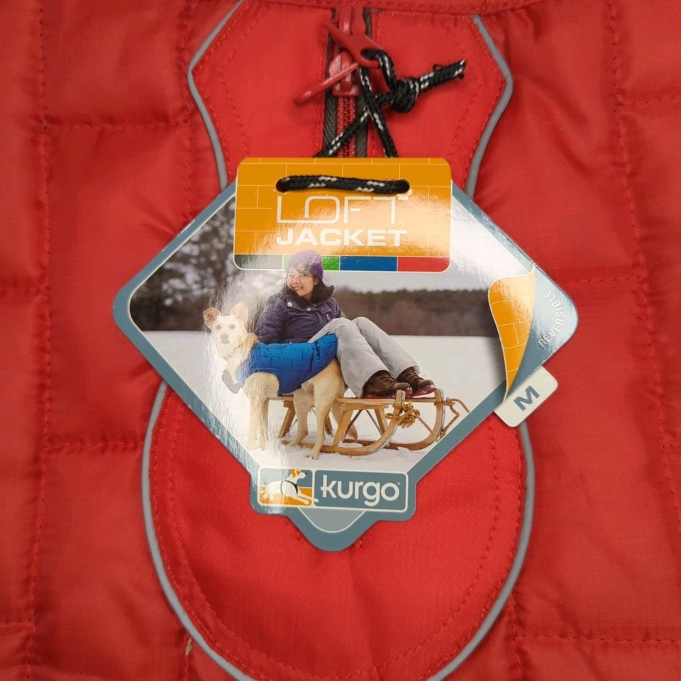Chaqueta Kurgo Dog Loft Talla M Roja/Gris Reversible, Resistente al Agua Nueva con Etiquetas Foto 4 de 4
