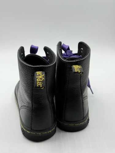 Dr. Martens Leyton Women’s Ankle Boots Black With Purple Laces US 6 EU 37 - Picture 2 of 6