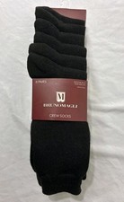 Bruno Magli  6-PAIRS  Mens Black Oeko-Tex Crew Dress Socks - Shoe Size 6-12
