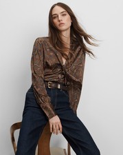 veronica beard Francine Tie-Neck Blouse 835 Size 8
