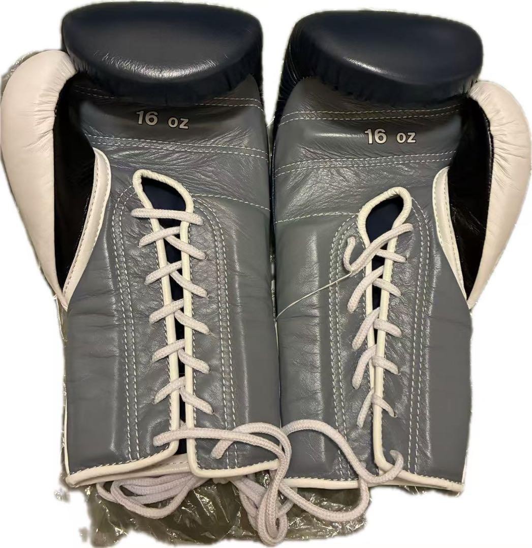 Winning Boxing Gloves16oz MS-600 Navy and White Gray Lace-up Pro