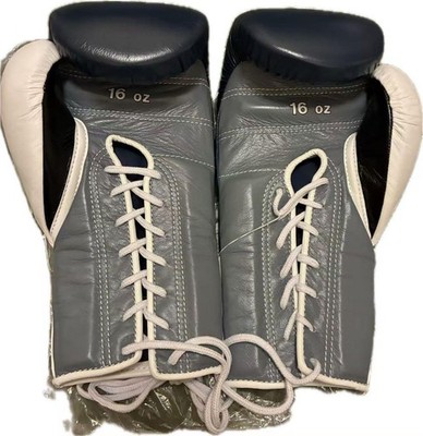 Winning Boxing Gloves16oz MS-600 Navy and White Gray Lace-up Pro
