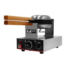 Gaufrier Electrique Professionnel 1 Moule Rond Téflon Antiadhésif 250°C KUKOO