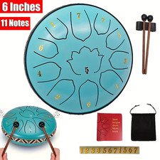 Steel Tongue Drum 11 Notes 6 Inch Rain Drum with Bag Meditation Yoga Steel Drum