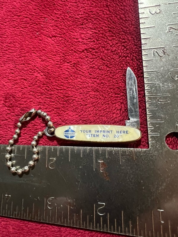 Vintage Standard Oil Salesman Sample Ambassador Key Chain Pocket Knife Combo.