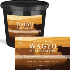 Beef Tallow for Cooking Grass Fed Grass Finished Wagyu 2 LB / 32 Oz Premium R...