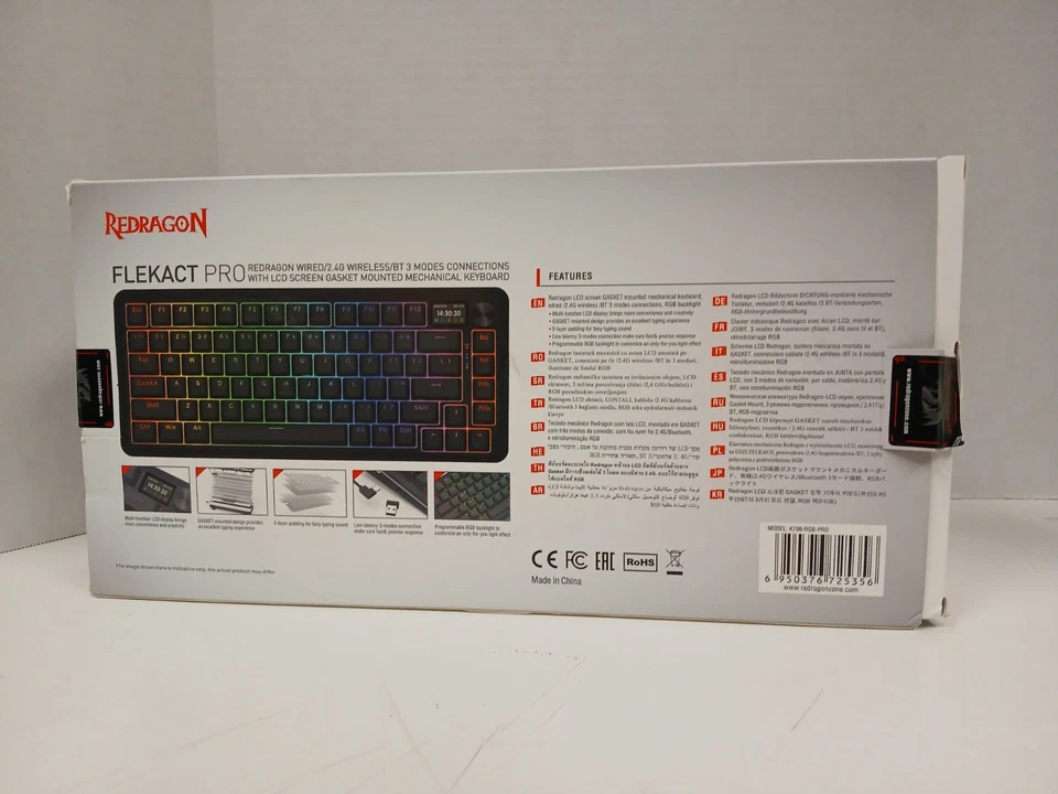 Redragon K708 Flekact Pro Wireless Mechanical Keyboard, Black - Image 2 of 4