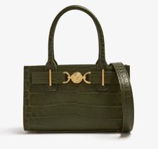 VERSACE Medusa '95 Medium green croc-embossed calfskin Tote Authentic Rt$2495