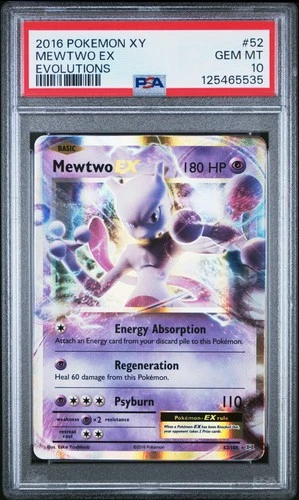 2016 POKEMON XY EVOLUTIONS #52 MEWTWO EX PSA 10