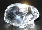 Steuben Glass BUNNY RABBIT Hand Cooler, Paperweight, Figurine, 2 3/4" Long