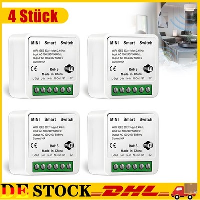 4X WlanSchalter,Wifi Schalter Licht Schalter Tuya App, Smart life, Alexa&Google