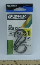 Owner 5178-191 9/0 SSW Saltwater Up Eye Circle Hook Offset Size 9/0 4CT