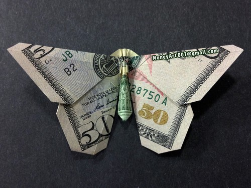 Dollar Origami Butterfly Made with REAL MONEY Handmade Cash Art Gift Insect Bug - Picture 7 of 21