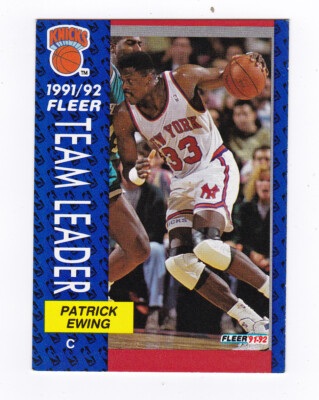 PATRICK EWING - NEW YORK KNICKS - 1991/92 FLEER TEAM LEADER TC #389 - SELTEN