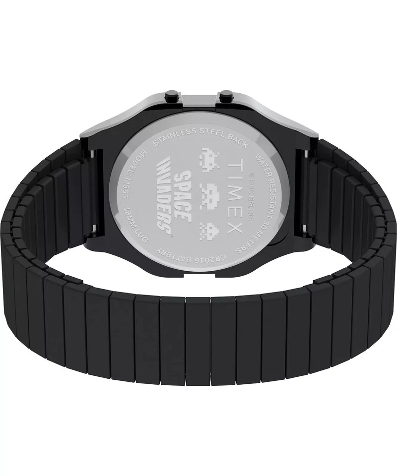 Reloj digital Timex Space Invaders T80 34 mm de acero inoxidable TW2V39900 LCD icónico Foto 3 de 4