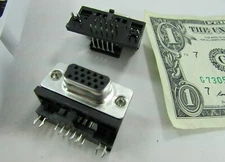 Lot 6 Foxconn VGA Series High Density Female D-Sub Connectors PCB Mount 30u Gold
