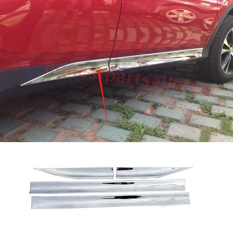 For Toyota RAV4 2013-18 Chrome Side Door Body protect Molding Sill Guard Trim 4p