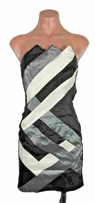 Vintage y2k 90s Black Silver Shell Top Dress Mini 6 Prom Cocktail