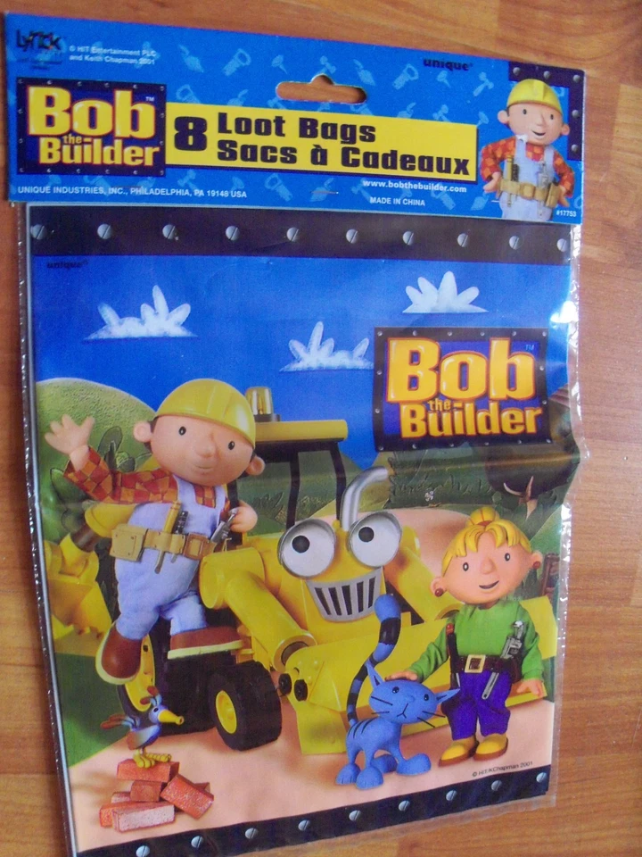 Bob the Builder Birthday Party Supplies Multi-color 7pc Lot 1999 Unique NOS - Image 4 of 4