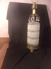 Vintage Glass Mid Century Modern Lamp  Hollywood Regency MCM Art