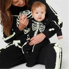 Linea Baby Halloween Skeleton Sleepsuit Bodysuit Age 6-9 M - Glow in the Dark