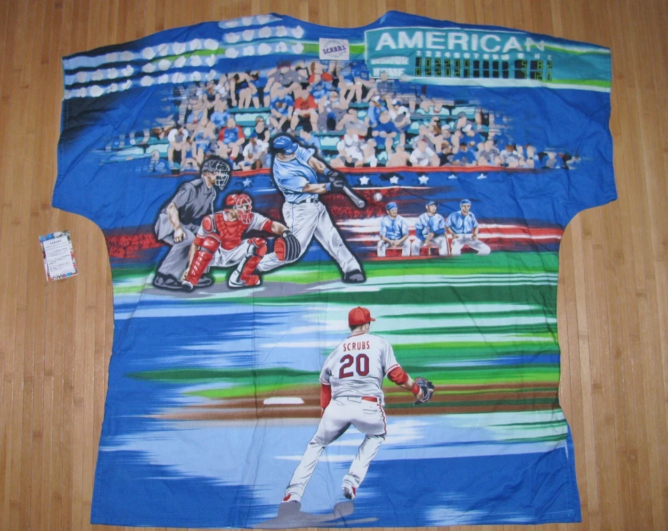 S.C.R.U.B.S. Scrubs TOP Shirt Size 2XL XXL Cotton BASEBALL Game NWT - Image 3 of 3